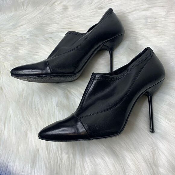 Pedro Garcia Black Leather Heeled Ankle Booties 7.5 - Picture 3 of 8